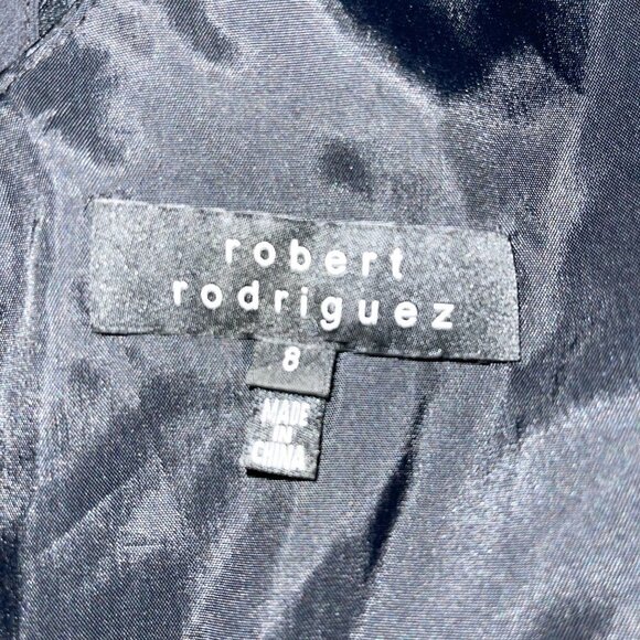 Robert Rodriguez Mini Dress Womens Size 8 Silk One Shoulder Lined Green Black - Picture 4 of 12